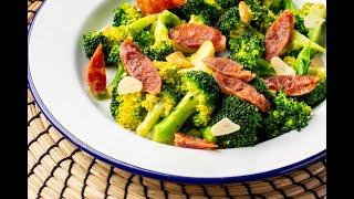 Power Cooking With WOK ~ Chinese sausage, Broccoli and Paneer (cottage cheese)