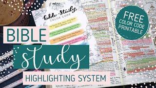 EASY BIBLE STUDY HIGHLIGHTING SYSTEM! + FREE bible color coding guide | How I Study My Bible