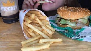 ASMR VEGAN BURGER KING MUKBANG | IMPOSSIBLE WHOPPER, FRENCH FRIES, FROZEN COKE