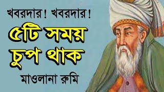 যে সময় চুপ থাকা দরকার। মাওলানা জালালুদ্দিন রুমির বাণী