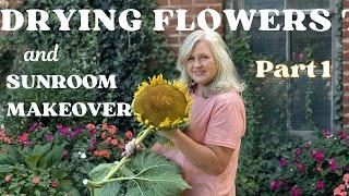 BE SURE TO WATCH!As we Dry Flowers!Preparing for a Sunroom Makeover #homeandgarden #Flowers #zinnia