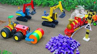 Diy tractor mini Bulldozer to making concrete road | Construction Vehicles, Road Roller #14