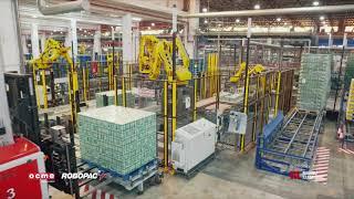 Complete end-of-line automation in a beverage industry (Mahou in Spain) by OCME and RObopac