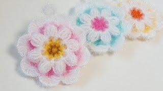 수세미뜨기/  쉽고 예쁜 꽃수세미/ Crochet flower/ Crochet dish scrubber