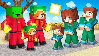 JJ WATER Family vs Mikey FIRE Family - SQUID GAME - Maizen Minecraft Animation