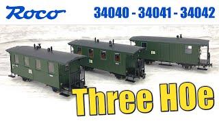 Three Deutsche Reichsbahn Narrow Gauge Coaches Model Railway Review | Roco HOe Scale