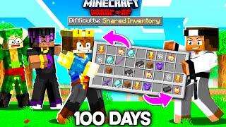 100 Days But We Share ONE INVENTORY In Minecraft 