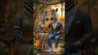 Zebra Love Story️ || karva chauth per || #short #zebra #love #funny #ai