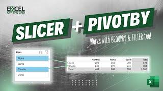 Use slicers with PIVOTBY, GROUPBY & FILTER in Excel | Excel Off The Grid