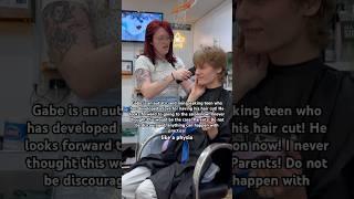 Autism and Haircuts! It just takes practice! #autism #nonverbal #haircut #hair #nonspeaking #barber