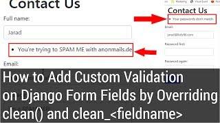 How to Add Custom Validation on Django Form Fields