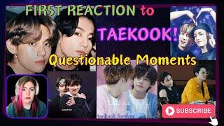 FIRST REACTION Taekook Questionable Moments Part 1 and 2