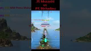 JS Musashi vs FS Richelieu  #modernwarships #modernwarshipsgameplay