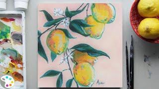 Let's Paint Lemons!  Easy Lemon Painting Tutorial in Acrylics