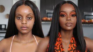 Easy Orange Drugstore / Affordable Makeup Tutorial | Makeup For Black Women