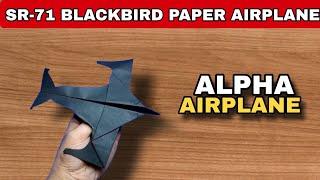 How to make lockheed sr-71 blackbird paper airplane || origami airplane that flies far ||  fire jet