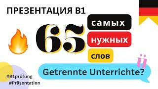 65 самых нужных слов к презентации «Раздельное обучение мальчиков и девочек» В1 экзамен Гёте