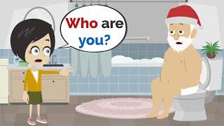 Lisa finds SANTA CLAUS ... | Basic English conversation | Learn English | Like English