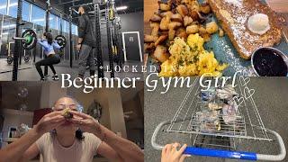 Beginner Gym Girl ep 02 | Eating to Gain, Lower Body Workout, & Grocery Shopping