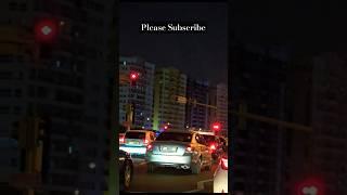 RED TRAFFIC STOP LIGHT IN BAGHDAD ROAD, DUBAI