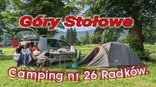 Pole namiotowe camping numer 26 Stołowogórski,  Gmina Radków. Stalewiaki w podróży 