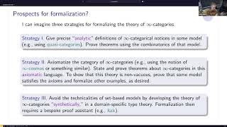 Emily Riehl: Prospects for formalizing the theory of weak infinite-dimensional categories 30 Jan 25