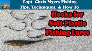 Hooks for rigging soft plastic fishing lures