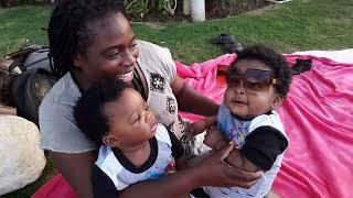 AT THE BEACH WITH TWINS  AIDEN AND JAIDEN, WATCH HOT BOY️