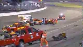 Effroyable crash de Mikhail Aleshin en IndyCar, Fontana 2014