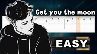 Kina - get you the moon (ft. Snow) - EASY Guitar tutorial (TAB)