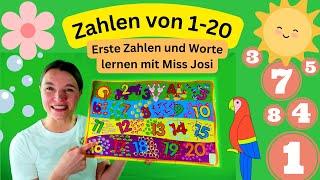 Erste Worte und Zahlen spielerisch lernen | Mit Miss Josi | Zahlenlied Nummern 1-20 | Babys lernen