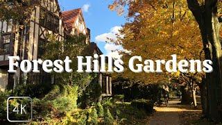 Fall in New York. Best Neighborhood : Forest Hills Gardens, Queens (4K)