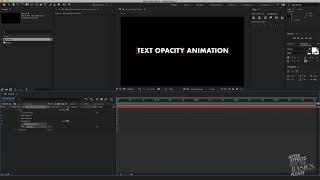 After Effects: How to animate text opacity