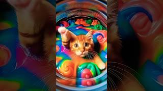 Rainbow Cat Drama!  Grandma’s Laundry Mishap Turns Magical!  #cat #kitten #cattales #sad