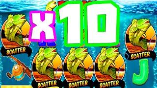 Big Bass Bonanza  5 SCATTERS €20 BET The best BONUS Hunt u Will EVER SEE X10 LEVEL  MUST SEE‼️