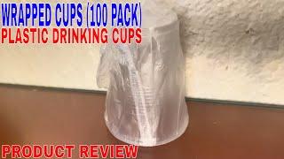   (100 Pack) Wrapped Cups 9 Oz Wrapped Drinking Cup, Plastic Cups Individually Wrapped 
