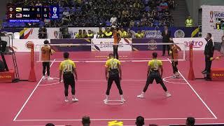 Brunei vs Malaysia - Group C - Team Regu - Premier -  ISTAF Sepaktakraw World Cup Kuala Lumpur 2024