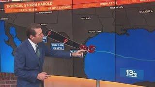 Tropics Update: Tropical Storm Harold aims for South Texas landfall