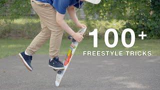 100 Freestyle Tricks for beginner and intermediate skateboarders