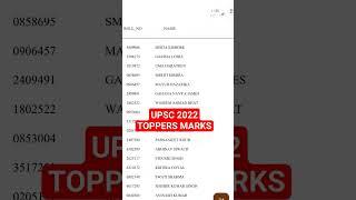 UPSC 2022 Toppers Marks #upsc2022result #upsctopper2022 #iastopper