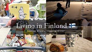 Finnish Winter | Grocery Shopping | Unboxing Kitchen Items | Slow Living, Silent Vlog | Finland 