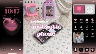 customize your phone aesthetic  black pink theme, icons, widgets