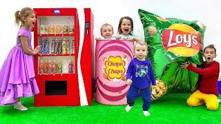 Vending Machine Soda Children's Songs and Videos with Five Kids