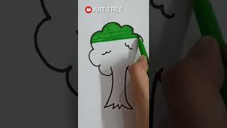 Easy Tree Drawing And Color itSimple&Easy Tree Drawing#shorts#kids #kidsvideo #arttree#youtuber#fun