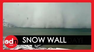 Terrifying Snow Wall Engulfs Turkish Town in Dramatic Timelapse Video