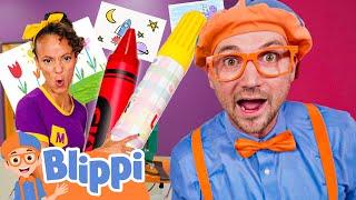 Blippi and Meekah get Creative! Lucky Art Crayonolgy - Blippi | Educational Videos for Kids