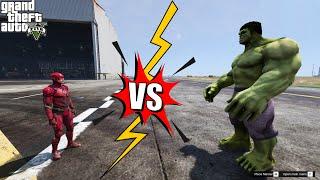 GTA 5  THE INCREDIBLE HULK VS THE FLASH - EPIC BATTLE #Techno Gamerz who will win # GTA 5  Mods