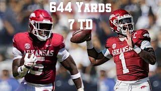 Arkansas Offense STEAMROLLS BYU || 644 Total Yards & 7 TD