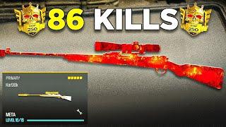 86 Kills with *NEW* ONE SHOT Sniper Loadout in Warzone! ( Best Kar 98 Class Setup ) - MW3