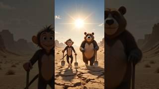 This year monkey and bear planted many trees in summer #ai #monkey #ytshorts